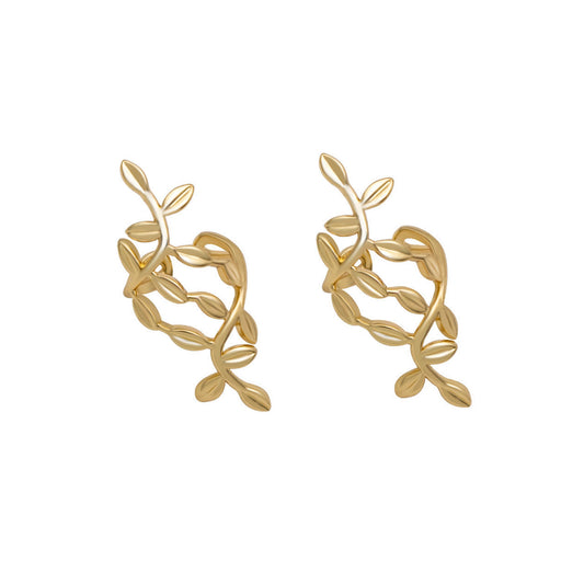 Set of 2 Gold Leaves Ear Cuffs