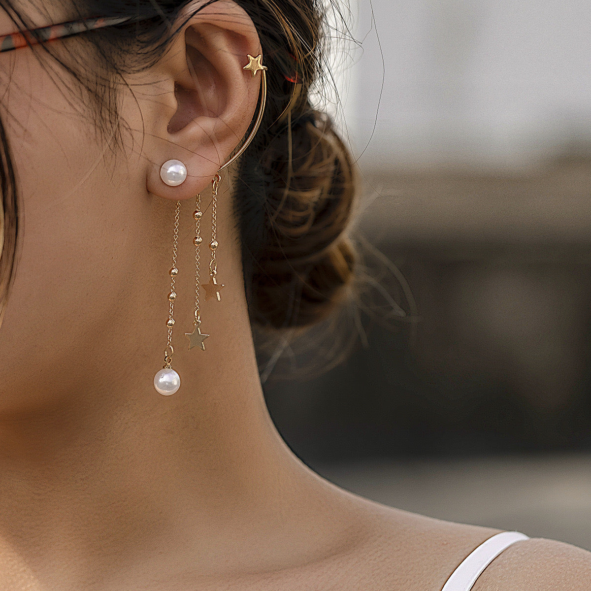 Star Dangle Ear Cuff