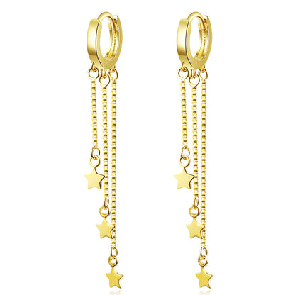 Star Dangle Hoop Earrings