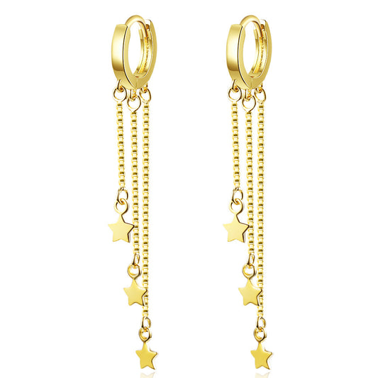 Star Dangle Hoop Earrings