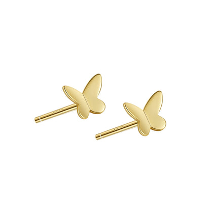 Tiny Gold Butterfly Ear Studs