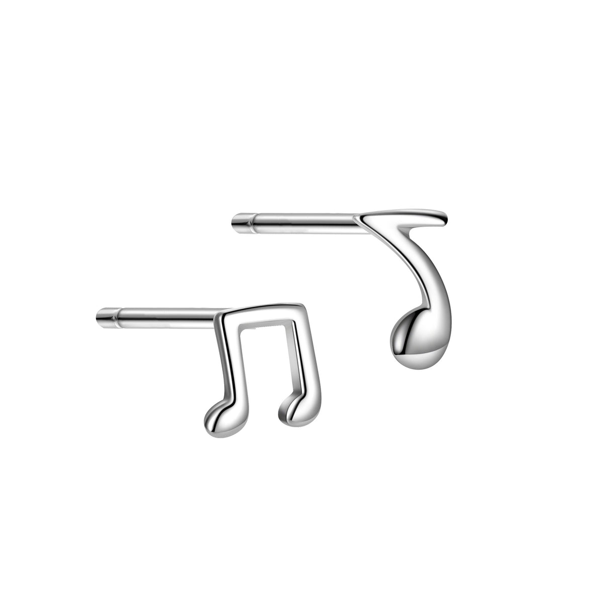 Silver Music Note Ear Studs