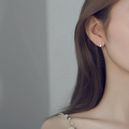 Silver Music Note Ear Studs