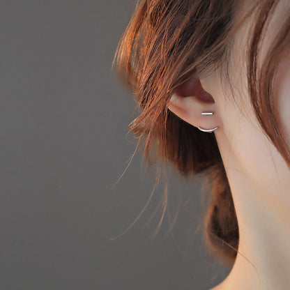 Silver Smile Ear Jacket Earrings