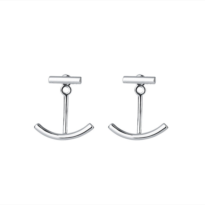 Silver Smile Ear Jacket Earrings