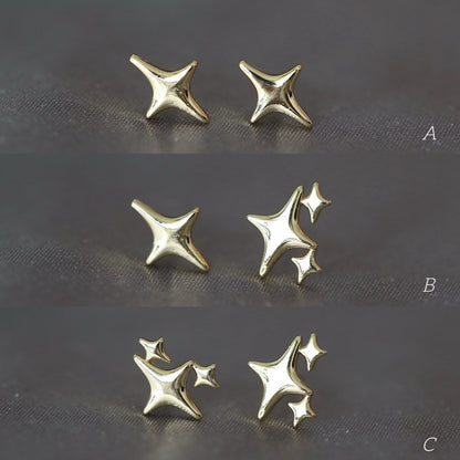 Gold Star Ear Studs