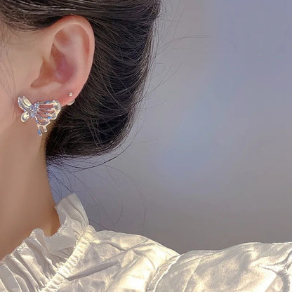 Set of 2 Metallic Butterfly Ear Cuffs