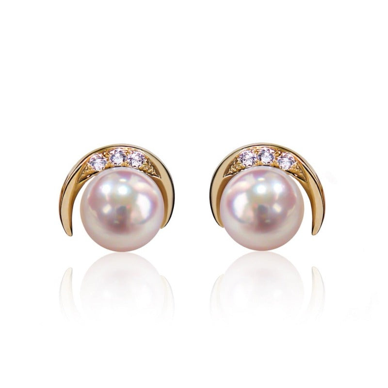 Moon Pearl Ear Studs