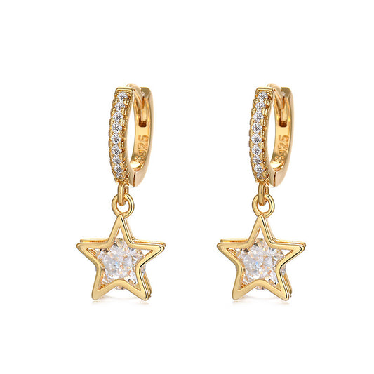 Crystal Star Hoop Earrings