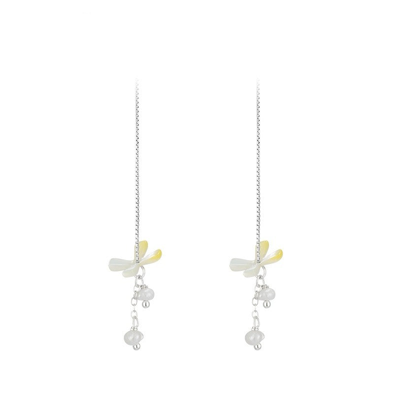 Flower Dangle Threader Earrings