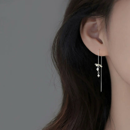 Flower Dangle Threader Earrings