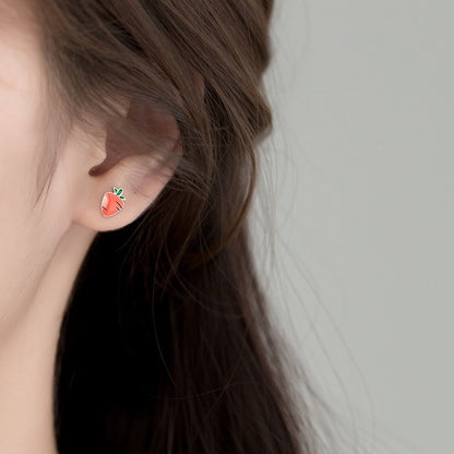 Rabbit and Carrot Ear Studs