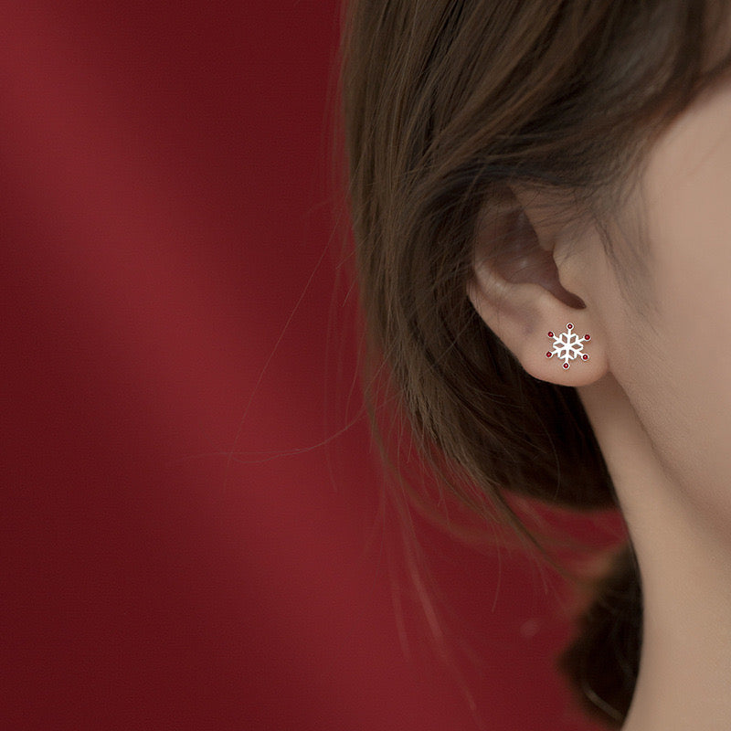 Christmas Tree and Snowflake Ear Studs