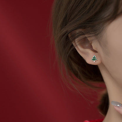 Christmas Tree and Snowflake Ear Studs