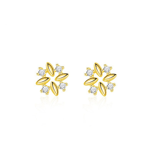 Gold Square Geometric Studs