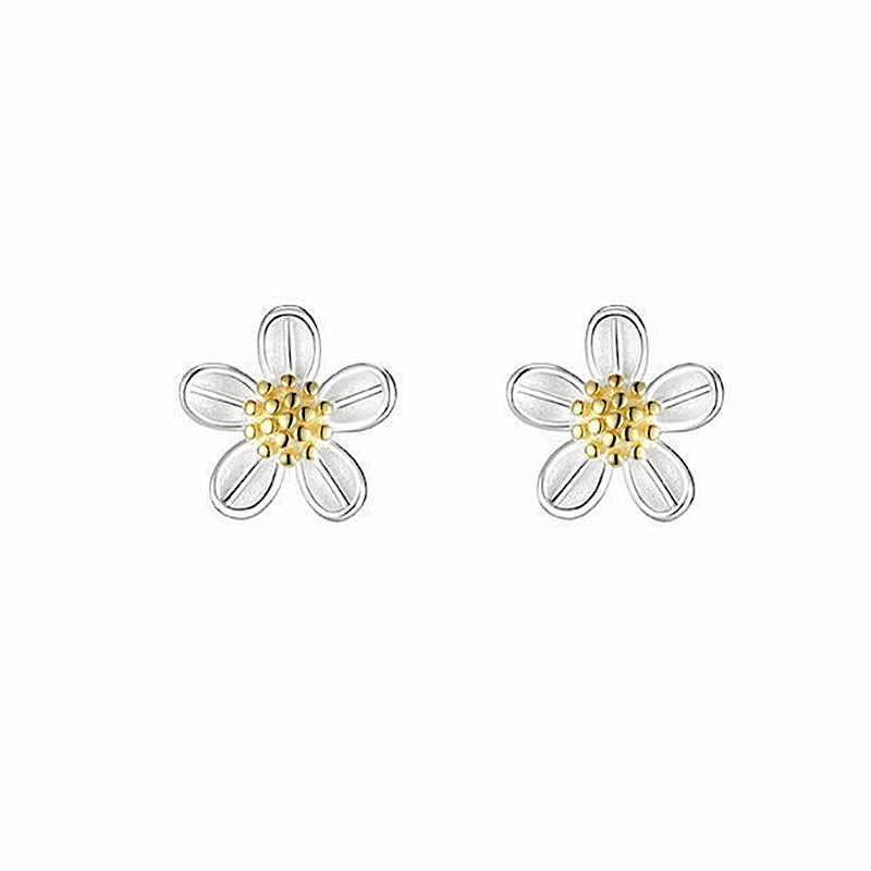 Silver Daisy Ear Studs