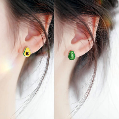 Green Avocado Studs Earrings