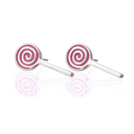 Pink Lollipop Ear Studs