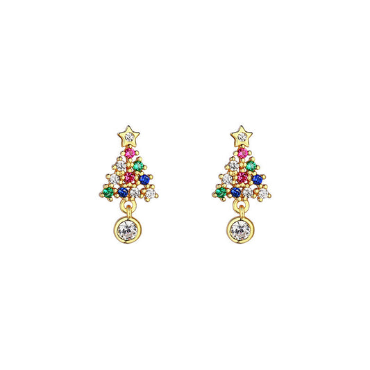 Colorful Christmas Tree Ear Studs