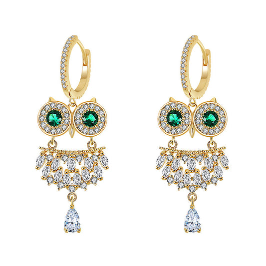 Owl Hoop Earrings