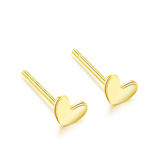 Tiny Gold Heart Studs