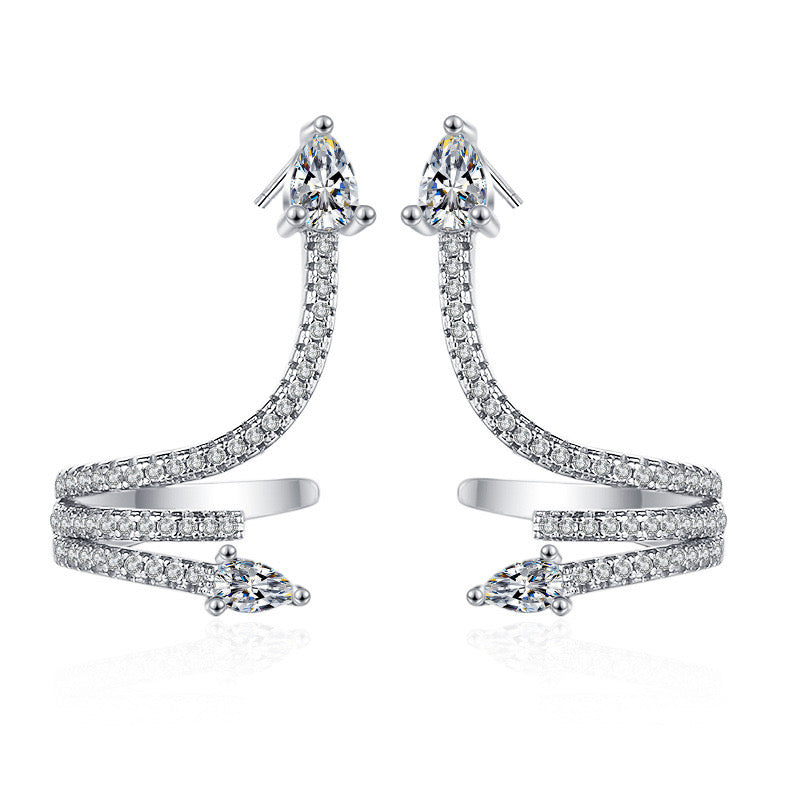 Silver Snake Ear Cuffs