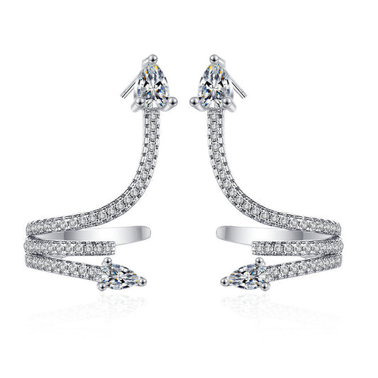 Silver Snake Ear Cuffs