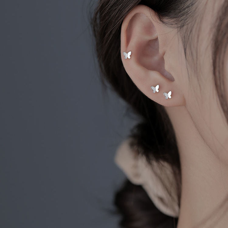 Tiny Gold Butterfly Ear Studs
