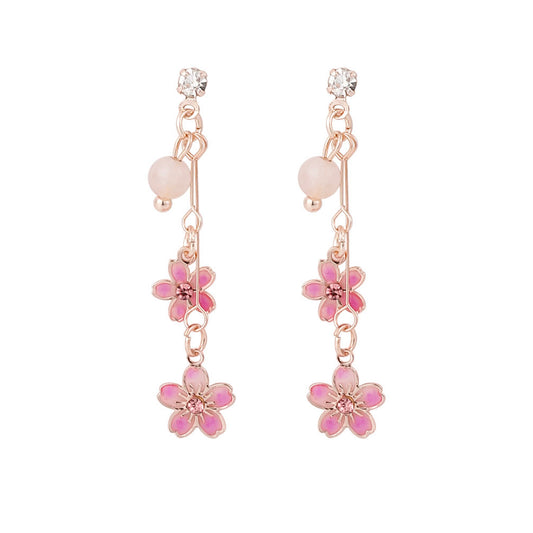 Pink Flower Sakura Earrings