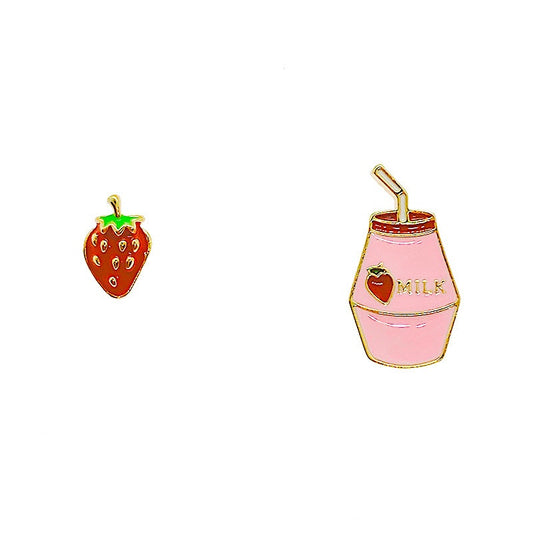 Strawberry Milk Studs Earrings