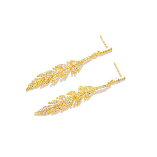 Gold Leaves Dangle Earrings