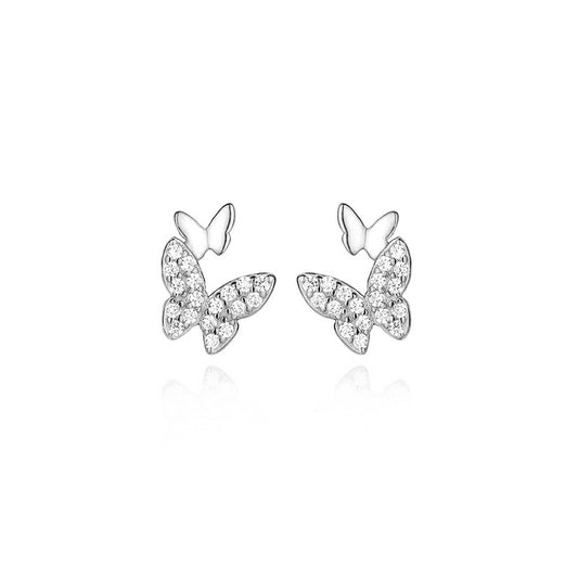 Double Butterfly Studs Earrings