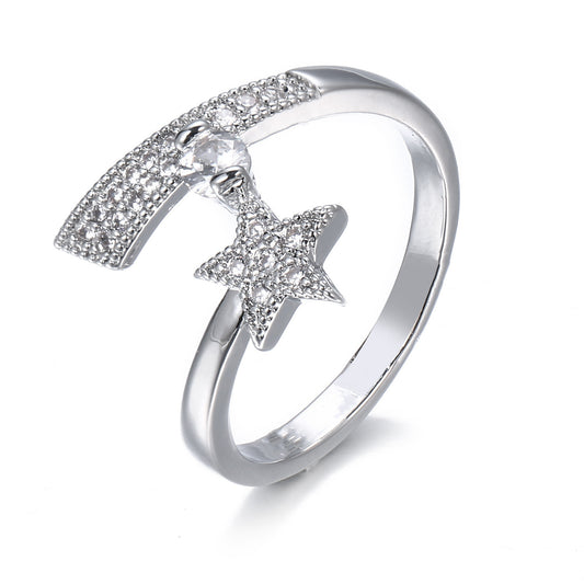 Silver Star Band Ring