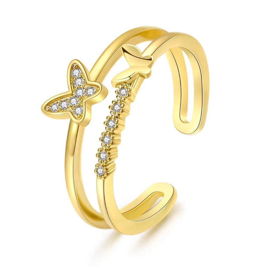 Butterfly Double Band Ring