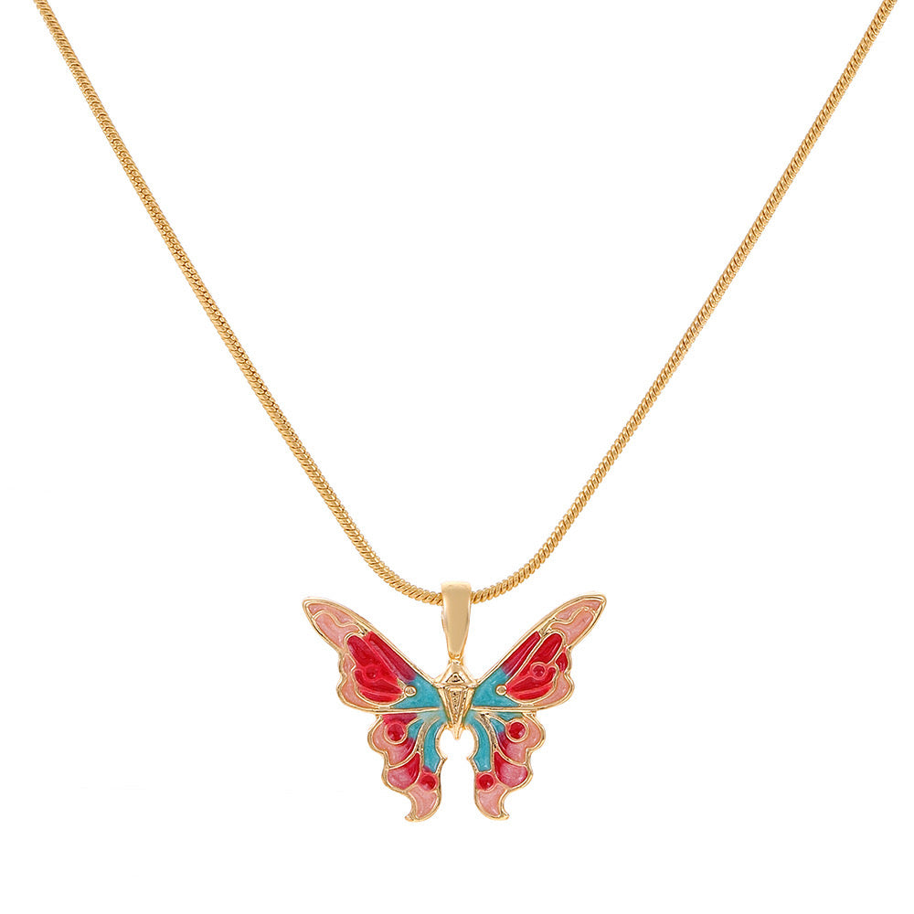 Pinky Butterfly Necklace