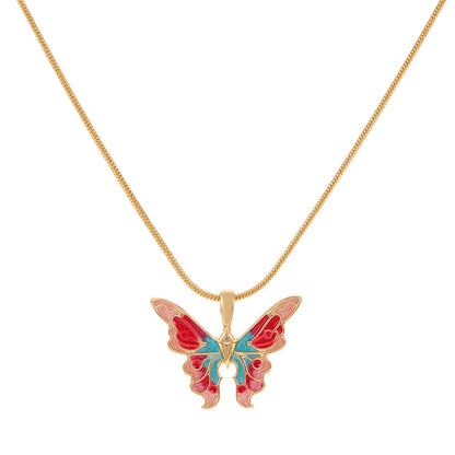 Pinky Butterfly Necklace