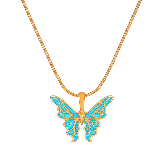 Blue Butterfly Necklace