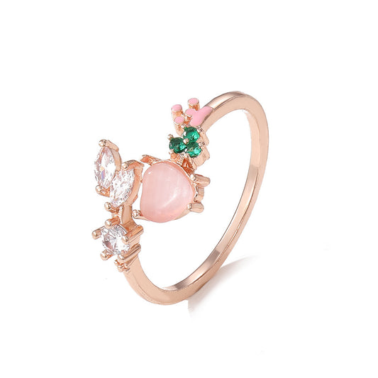 Heart Gem Rose Gold Ring