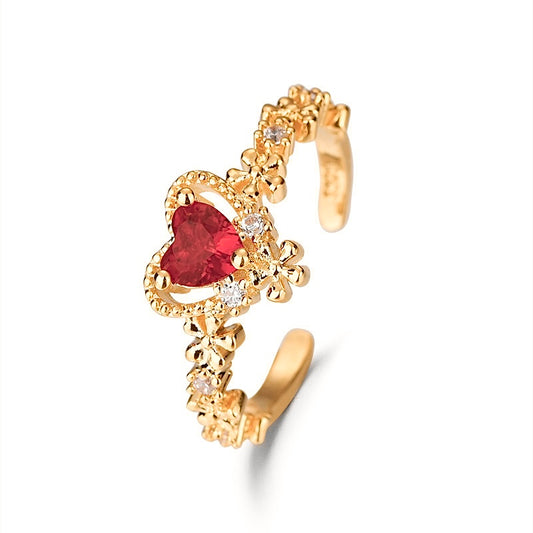 Rose Gold Heart Lace Ring