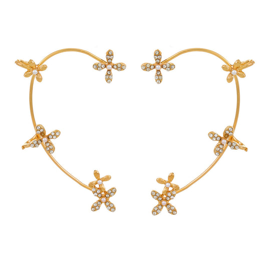 Set of 2 Flower Cluster Ear Wraps