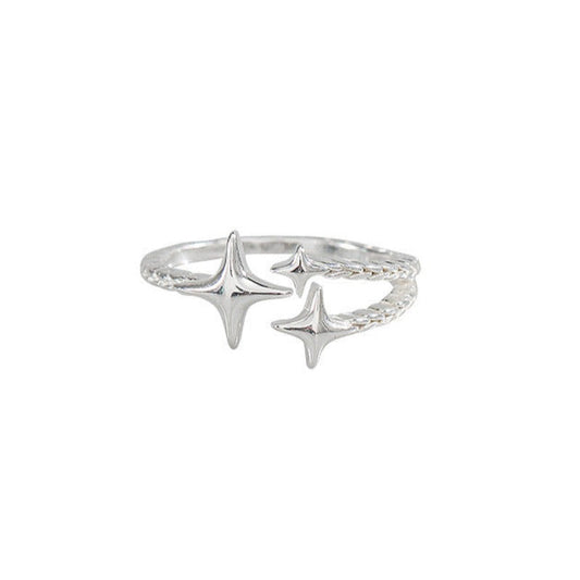 Triple Stars Dainty Silver Ring