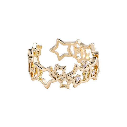 Wide Star Band Ring