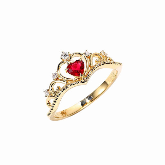 Gold Crown and Gem Ring