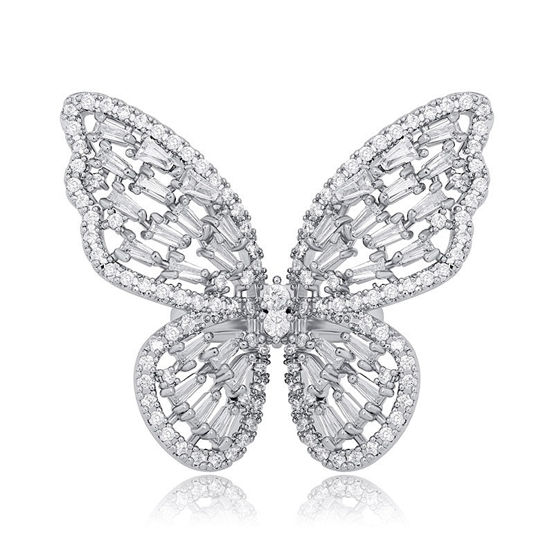 Silver Oversized Butterfly Ring
