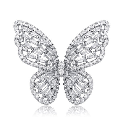 Silver Oversized Butterfly Ring
