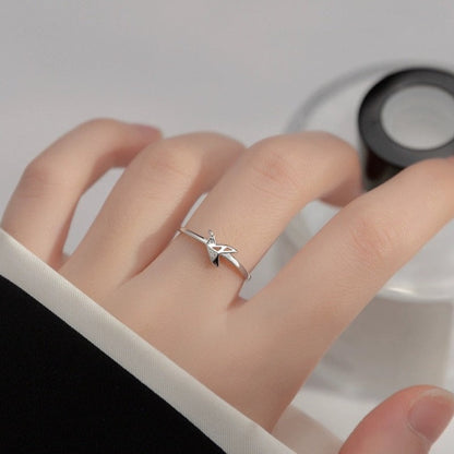 Silver Origami Bird Ring