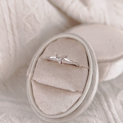 Silver Origami Bird Ring