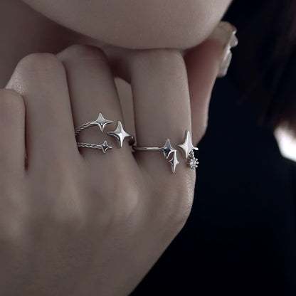 Triple Stars Dainty Gold Ring
