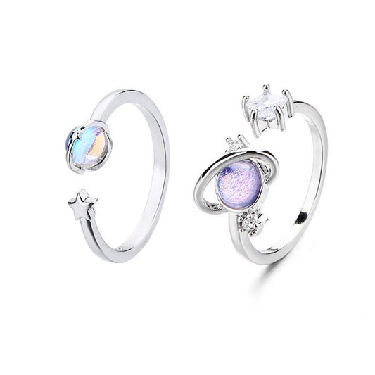 Set of 2 Couple Celestial Rings