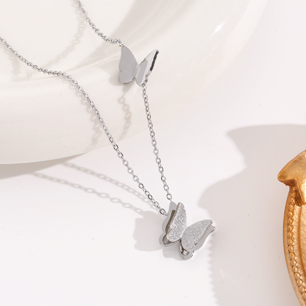 Double Butterfly Necklace